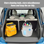Qivine 17L Cleaning Caddy with Handle, Cleaning Supply Caddy, Foldable Tool Bag Cleaning Products Organizer, Portable Cleaning Bucket Caddy for Cleaning Supplies (Clear)