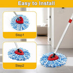 4Pack Mop Replacement Head for O Cedar RinseClean 2 Tank System,1 Pack Mop Replacement Base for O-Cedar,Spin Microfiber Mop Refills for Cleaning All Floors