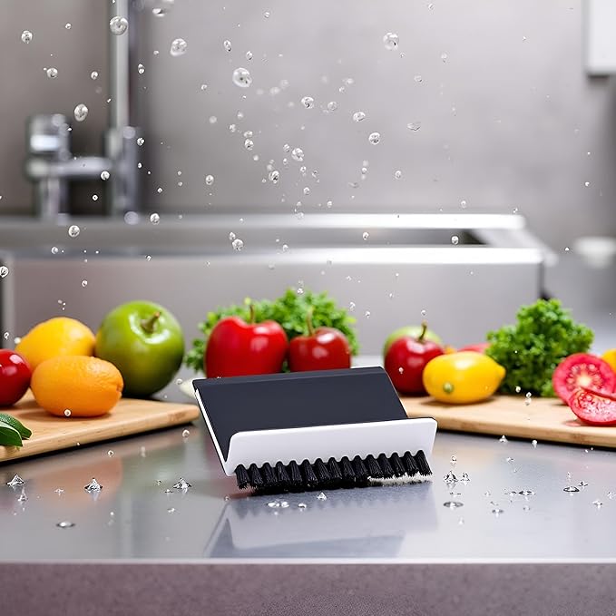 Black Kitchen Sink Squeegee Cleaner Countertop Brush Wiper Vegetable Cleaning Brush Wiper Home Kitchen Tool Accessories Fruit and Vegetable Cleaning Brushes