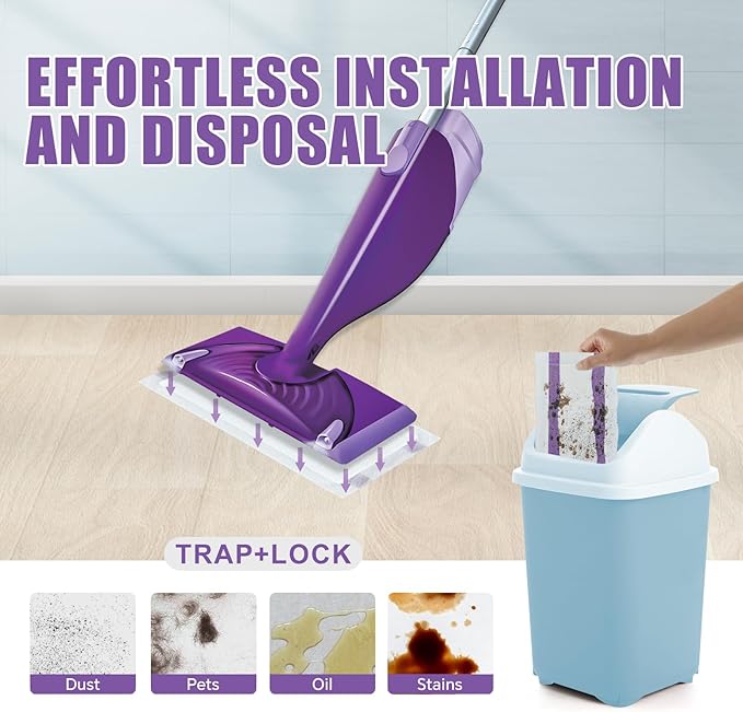 40 Count Disposable Wet Pads Refill for Swiffer Wet Jet Spray Mop,Wet Jet Pads for All Floor Types,Disposable Multi Surface Wet Jet Hardwood Floor Cleaner for swiffer Wet Pads Refill