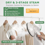 Standing Garment Steamer 1500w Professional Steamer for Clothes with Flat & Hanging Iron Options, Dry & 3-Stage Steam Ironing, 30s Fast Heat-up, Ironing Board, 1.6L/54FL.OZ Water Tank