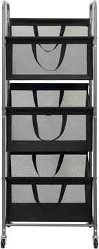 STO STO 3-Tier Vertical Rolling Laundry Hamper with Removable Bags, 120L Stackable Laundry Sorter Basket, Clothes Hamper with Wheels for Small Spaces, Closet, Bedroom, Bathroom, Laundry Room, Black