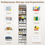 Over The Door Organizer, 8 Shelf Door Hanging Organizers with 8 Large Capacity Pockets, Back of Door Organizer Storage Hanging Shelves for Closet Bathroom Bedroom Nursery