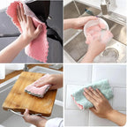 32 Pack Cleaning Cloth Kitchen Cloth, Dish Towels Super Absorbent Coral Velvet Dishtowels, Microfiber Premium Soft Tea Towels, Quick Dry Rags, Multipurpose Reusable Washcloths, Non-Stick Oil Cloths.