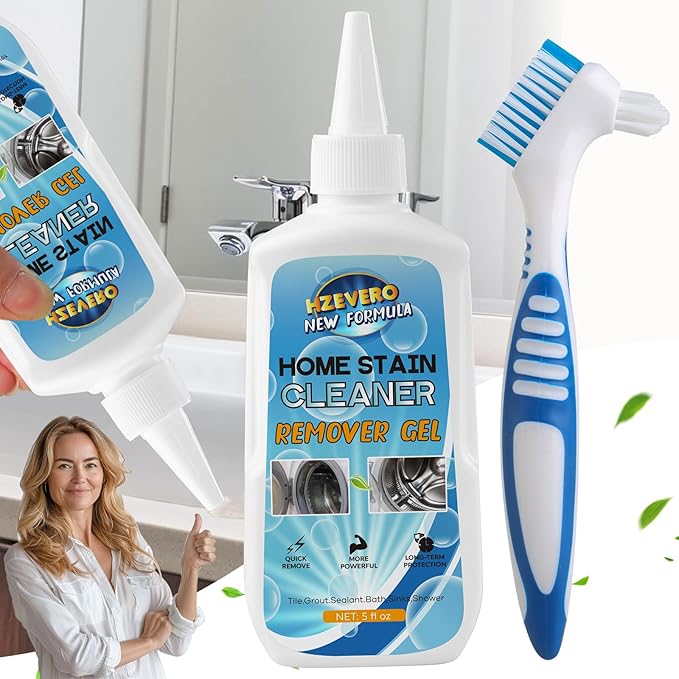 Mold Stain Remover Gel, Front Load Washer Mold Remover for Washing Machine Gasket Rubber Seal Home Stain Cleaner Gel for Grout Caulk, Bathroom, Shower, Bathtub, Refrigerator Cleaning Solution 5 Fl Oz
