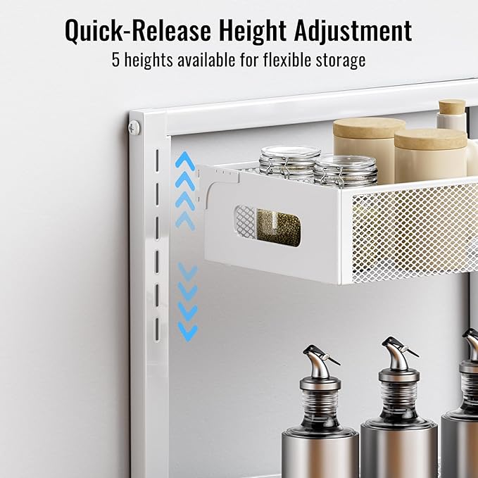 Full Metal Under Sink Organizer 2-Tier, Pull Out Cabinet Organizers and Storage, Silk-Smooth Sliding Drawer for Kitchen, Bathroom, Pantry, Cabinet, Closet (White, 2 Pack)