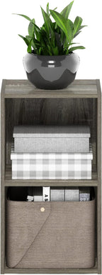 Furinno Luder Bookcase / Book / Storage, 2-Tier Cube, French Oak