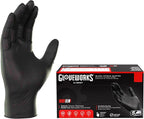 GLOVEWORKS Black Nitrile Gloves 5 Mil Disposable, Latex Free, Textured Grip for Food Service, Cooking, Professional Cleaning