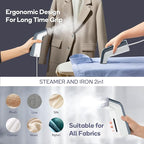 Travel Steamer for Clothes,100V-240V for Globle Traveling,Book-size Integrated design,Steamer ＆ Iron 2 In 1 for Clothes Portable mini, Clothes Steamer handheld for Home,Office(Panda color)