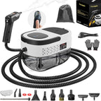 Steam Cleaner for Home, 15s Heat-Up, 1.6L Water Tank, 3-Level Adjustable Handle, Handheld Steam Cleaner for Car Detailing, Dirt, Furniture, Couch, Floor Tile, Bathroom, Bed Bugs, 12Pcs Accessories