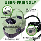 2500W Handheld Steam Cleaner, Pressurized Portable Steamer for Car Detailing, Home Cleaning, Upholstery, Kitchen, Bathroom, 35oz Tank, 6-Level Adjustable Steam Control (Green 2)