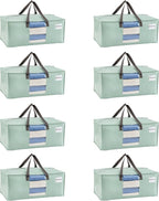 VENO 8 Pack Moving Bags for College, Heavy-Duty Storage Totes, Moving Boxes and Wardrobe Packing Supplies Alternative - Extra Large Durable Laundry Bags for Clothes (Shiny Light Green, 8 Pack)