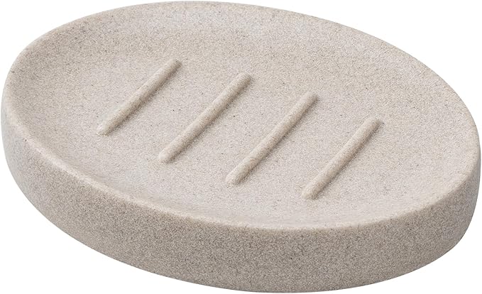 Soap Dish Bathroom Resin Soap Holder Soap Tray for Shower Sponge Holder for Kitchen Sink(Beige)