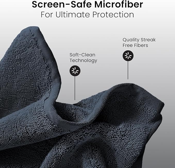 EVEO® Screen Cleaner Spray Kit (Streak-Free) TV Screen Cleaner for Smart TV, LCD, LED, OLED | Computer Screen Cleaner Spray and Wipe Microfiber Cloth - TV, Monitor, Laptop, iPad, Car - 6.7oz 4 Pack