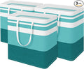 BlissTotes 3-Pack Laundry Basket, Freestanding＆Waterproof Laundry Hamper, Collapsible Tall Clothes Hamper with Easy Carry Handles for Clothes, Towels in the Family and Dorm,Gradient Green,100L