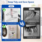 Magnetic Dryer Ball Holder and Magnetic Hanger Holder for Laundry Room Organization and Storage, Magnetic Lint Bin for Laundry Room, Iron Basket Dryer Ball Container for Laundry Room Storage (Pink)