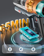 S8 Cordless Vacuum Cleaner, 600W 48Kpa 65mins Stick Vacuum Rechargeable, Wireless Lightweight Handheld Vacuum Cleaners for Home Pet Hair Carpet Hardwood Floor Car