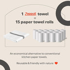 Zeppoli Classic Kitchen Towels - 15 Pack 100% Natural Cotton Towel Set, Reusable Wash Cloths, Absorbent Dish Towels, Machine Washable Hand Towels, Kitchen Essentials, 14” x 25”, Black Striped