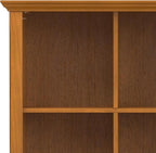 SIMPLIHOME Acadian Bookcase - 57 inch Tall 12-Cube Solid Wood Storage Display Unit in Light Golden Brown, Transitional Cube Organizer for Living Room or Office with Fixed Shelves and Tapered Legs