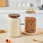 Sweejar Glass Jars for Laundry Room Organization, Half-Gallon Laundry Pods Container, Glass Food Storage Jars with Airtight Lid, 2 Pack, Press Lid