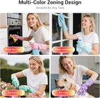 ThxToms 4 Pairs Reusable Rubber Gloves, 13" Natural Latex, 10mil Thick Heavy Duty Dishwashing & Cleaning Gloves, Non-Slip Grip, Multi-Color, Ideal for Kitchen, Bathroom, Car, & Garden Cleaning, Small