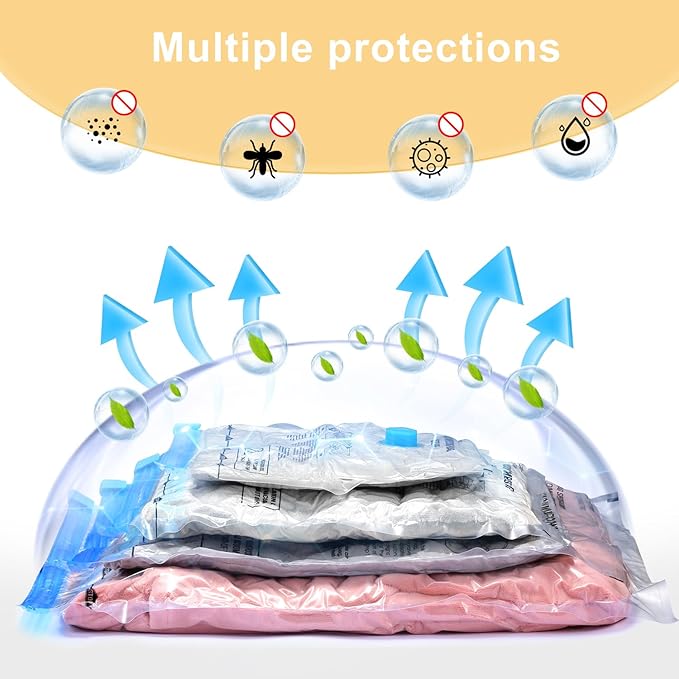 UPGOGO Combo 16 Pack Travel Vacuum Bags with Portable Electric Pump, Space Saver Vacuum Storage Bags for Clothing and Luggage, Travel Essentials
