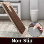 Yimobra Memory Foam Toilet Bath Mat U-Shaped, Soft and Comfortable, Super Water Absorbent, Non-Slip, Machine Wash and Easy to Dry for Bathroom Commode Contour Rug, 24 X 24 Inches, Brown