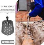 Homoyoyo Sewer Drainage Leakage Spade Tools Metal Sifting Shovel Tool Shovel Drain Mud Metal Sifting Mud Scoop Iron Portable Manure Spoon Sewer Line Cleaner