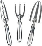 Gorilla Easy Connect Heavy Duty Garden Tools with Digging Trowel, Transplant Trowel and Cultivator Hand Rake Solid One Piece Cast Aluminum Construction