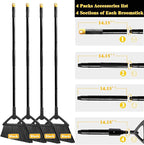 Heavy Duty Broom Outdoor Indoor, Upgraded Commercial Angle Brooms, Black Broom for Sweeping House, Restaurant, Kitchen, Garage, Courtyard
