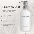 White Glass Hand and Dish Soap Dispenser Set by Brighter Barns - Modern Kitchen Soap Dispenser Set & Pump for Sink - Farmhouse Home Decor, Minimalist Kitchen Accessories (White)