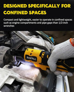 3/8" Cordless Ratchet Wrench,74Ft-lbs Electric Ratchet Wrench, Chargeable Power Ratchet Driver with 2 X 21V Lithium-Ion Battery,7 Sockets, 3" Extension Bar, 1/4" Adapter