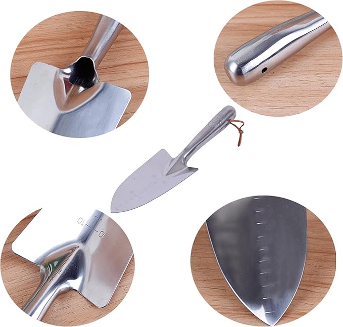 Prudance Creative Calibration Gardening Yard Stainless Steel Trowel Shovel Spade 11"