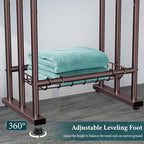 Kayfia 40" Tall Standing Towel Racks for Bathroom, 3 Tier Towel Rack Stand with Storage Basket, Blanket Ladder Drying and Display Rack for Oversized Bath Towel, Next to Tub Or Shower