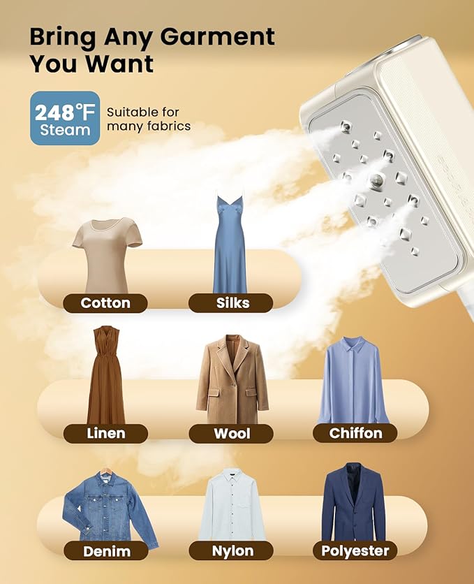 Jack ＆ Rose Travel Steamer For Clothes,110-230V,0.9Ib Light,9 * 2.6in Small Mini Travel Size,Steamer Iron 2 in 1,15s Heat-Up,Ceramic Heat Panel,For Global ＆ Europe Traveling