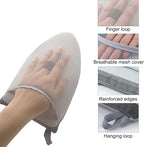 Garment Steamer Ironing Glove Mitt with Finger Loop for Clothes Steaming Mitt Anti Steam Mini Handheld Ironing Pad Board Heat Resistant Steamer Hand Protector with Hanging Loop for Steaming Clothes