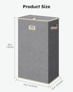 SOLEDI Laundry Hamper with Lid 100L Large & Tall Collapsible Laundry Basket, Clothes Hamper with Bag Removable Easy to Carry, Dirty Hampers for Bedroom, Bathroom, Dorm, College, Light Grey