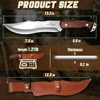 TAN REN Machete for Cutting Trees Heavy Duty, Survival Machete with Sheath for Yard Work, Full Tang Fixed Blade Knife with Wood Handle, Camping Machetes Heavy Duty, Clearing Brush and Gardening