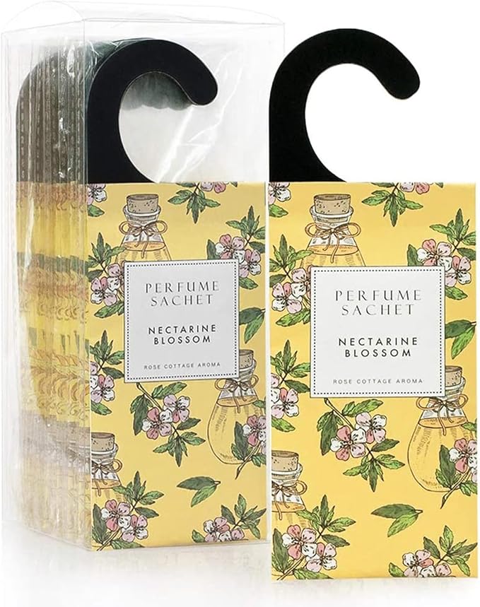 Large 12 Packs Apricot Blossom Hanging Closet Air Freshener Scented Sachets Long Lasting Smell Goods
