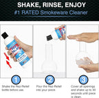SNOWTREE - 4 Pack Rez Relief Glass Cleaner Solution for Glass, Ceramic, Metal & Silicone - 12 Fluid Oz Bottle (4 Pack) - Refreshing Citrus Scent Glass Cleaner Liquid - Removes Stains & Smells