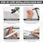 Wall Mounted Laundry Drying Rack, Retractable Clothes Drying Rack, 6 Rods Towel Drying Rack with Wall Template for Installation, Magnetic Dryer Ball Holder with Dryer Balls, White