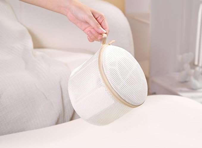 2 Pack Bra Laundry Bags for Washing Machine, Delicate Underwear Wash Bags with Anti-Deformation Structure & Fixed Friction Plates