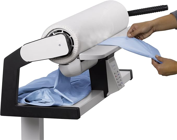 Reliable 100SR Rotary Steam Press - Verve Steam Press With Foot Pedal Control, 3 Steam Settings, Variable Speed, Dual-End Feed for Ironing Long Sheets, 1800W Heating Element, Safety Release Lever