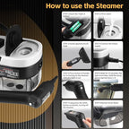 Steam Cleaner, 3-Level Adjustable Handle, 15s Heat-Up, 1.69 Quarts Tank, Portable Steamer for Cleaning with 10 Accessories, Steam Cleaner for Home for Dirt (White)