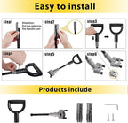 Universal Shovel Handle, Strain-Reducing Elasticity Snow Shovel Handle Ergonomic Back Saver Attachment for Snow Shovels, Rakes, Weed Eater,String Trimmer, Gardening Tools