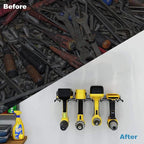 Electric Drill Storage Rack, 2PCS Heavy Duty Metal Wall Mounts, Holds 4 Drills, Compact Storage for Garage or Workshop