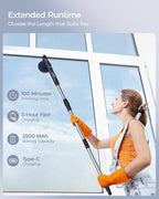 MayKing Electric Spin Scrubber with 9 Brush Heads, 3-Angle & 4-Length Adjustable Cordless Power Scrubber, 3-Speed & Battery LED Display, Electric Scrubber for Cleaning Bathroom Bathtub Floor Tiles