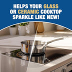 Bar Keepers Friend Cooktop Cleaner + Scraper + Dish Fish - Multipurpose Liquid Stovetop Cleanser, Safe for Use on Glass or Ceramic Cooking Surfaces, Copper, Brass, Chrome, Stainless Steel & Porcelain