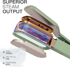 3-in-1 Small Travel Steamer for Clothes 180° Rotatable 1000W Handheld Steam Iron Press Portable Mini Fast 15s Heat-Up Leak-Proof & Anti-Drip Tech 60ml Tank with Measuring Cup for Hotel Home