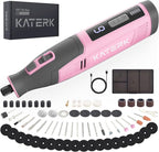 Katerk Cordless Rotary Tool, 4000mAh Battery, 6-Speed, 28000RPM, Rotary Tool Kit with 70 Accessories Light duty Engraving Pen for Sanding, Polishing, Drilling, Etching, Grinding, Wood Carving